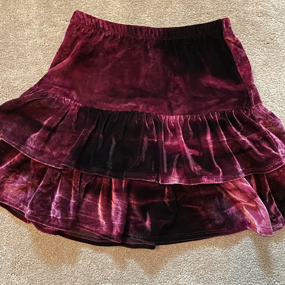 Velvet Ruffle Skirt